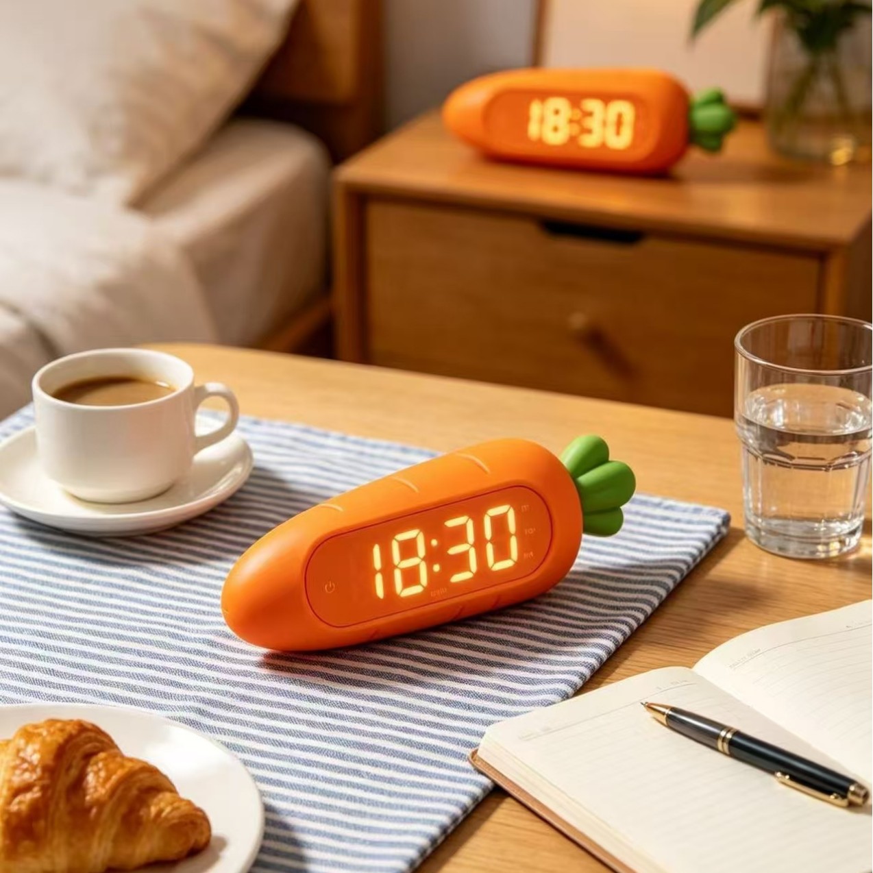 Student Dual-Purpose Time Management Alarm Clock Kitchen Timer Children Self-Discipline Desktop Reminder Big White Timer