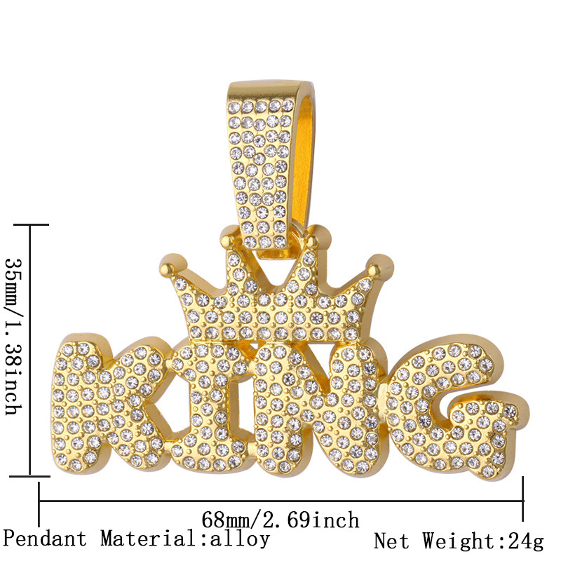 金色皇冠King吊坠