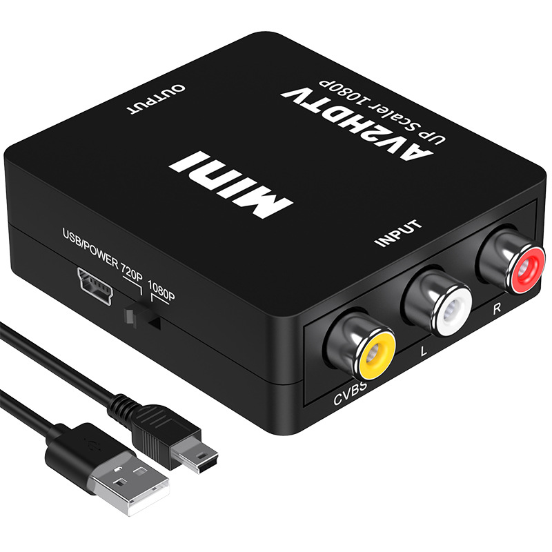 AV to HDMI Video Converter 1080P Three RCA Surveillance Game Set-Top Box to TV Adapter