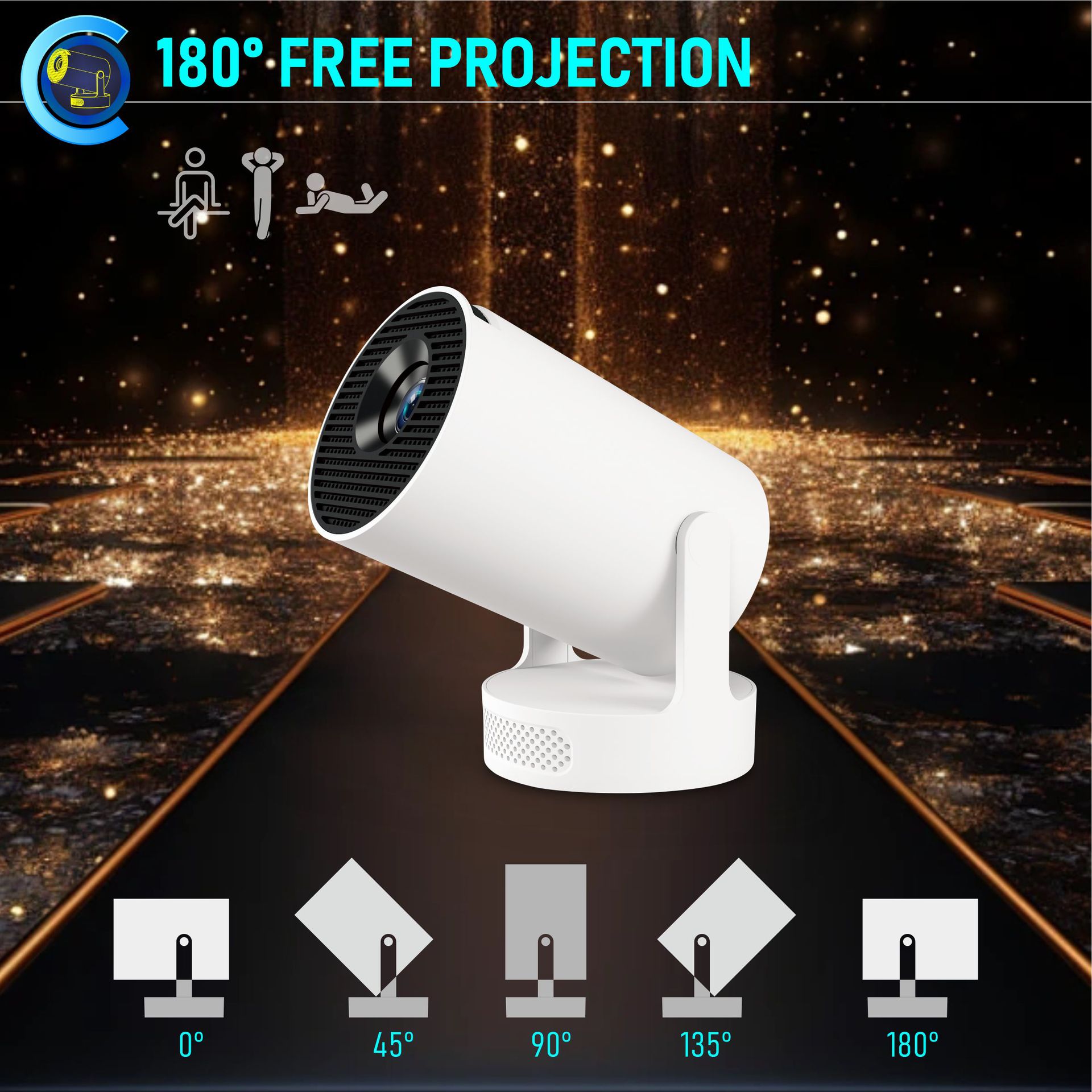 HY300Ultra Projector Android H713 Smart Portable Projector WiFi HD LCD Home 4K Projection
