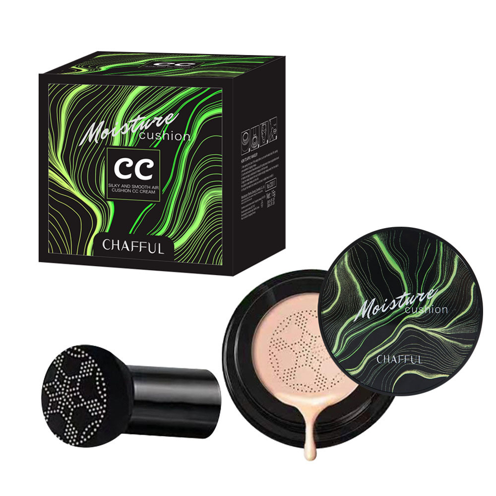 Xiangfuer Green Mushroom Cushion Fine Soft Lightweight Breathable Concealing Skin-Friendly Cushion BB Cream