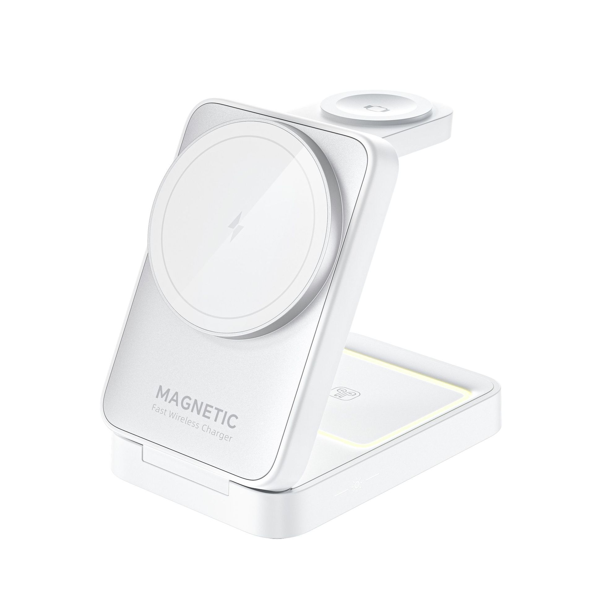 Magnetic Foldable Wireless Charger 3-in-1 Fast Charge 15W Compatible with Apple Watch Phone Digital Wireless Charger