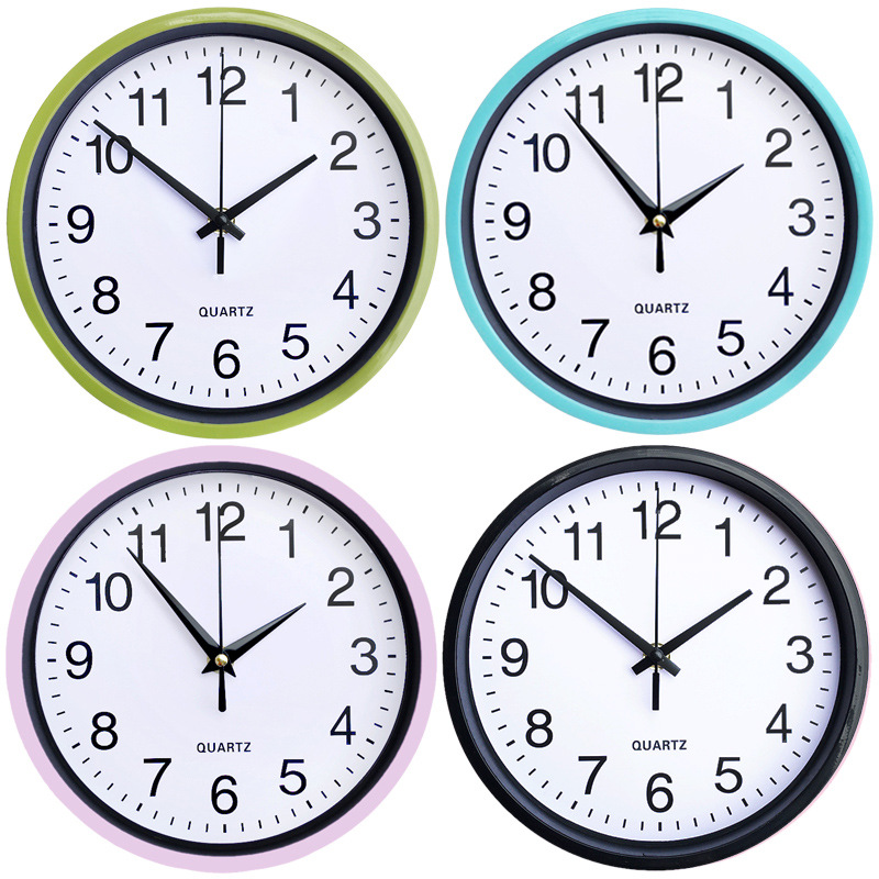8-inch Silent Wall Clock Compass Movement Kitchen Bedroom Clock Can Add Logo Round