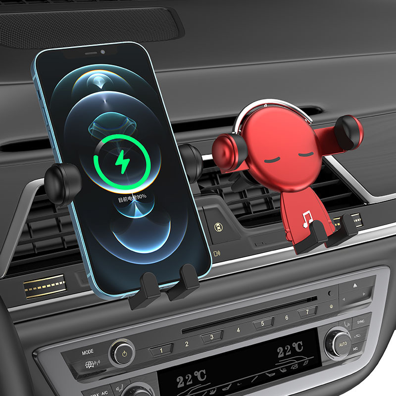 Original Car Navigation Car Phone Holder Bracket Air Vent Gravity Anti-Slip Silicone Music Man Bracket