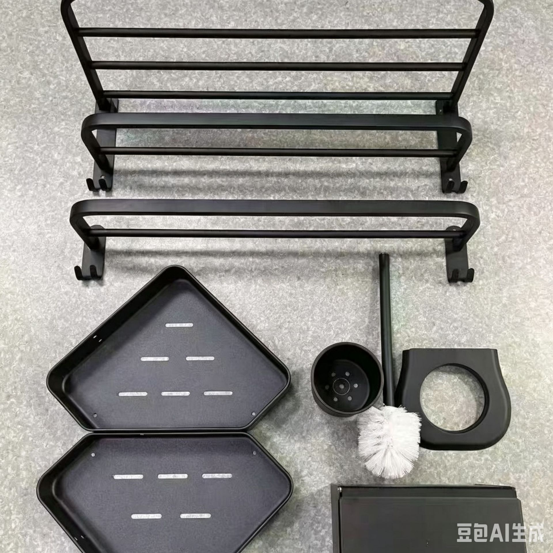 Bathroom Five-Piece Set Towel Bar Toilet Paper Holder Bathroom Hardware Set Stainless Steel Towel Rack No-Drill Hanging Accessories