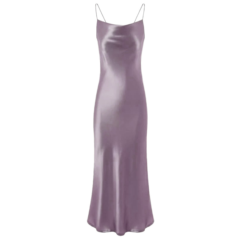 Strap acetate satin halter backless dress women spring and summer hip-hugging celebrity style fishtail skirt long skirt