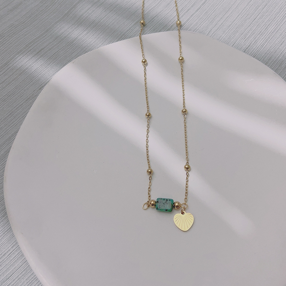 Sun Cobra Natural Stone Necklace for Women, Titanium Steel, Exclusive Jewelry, Stainless Steel Collarbone Chain