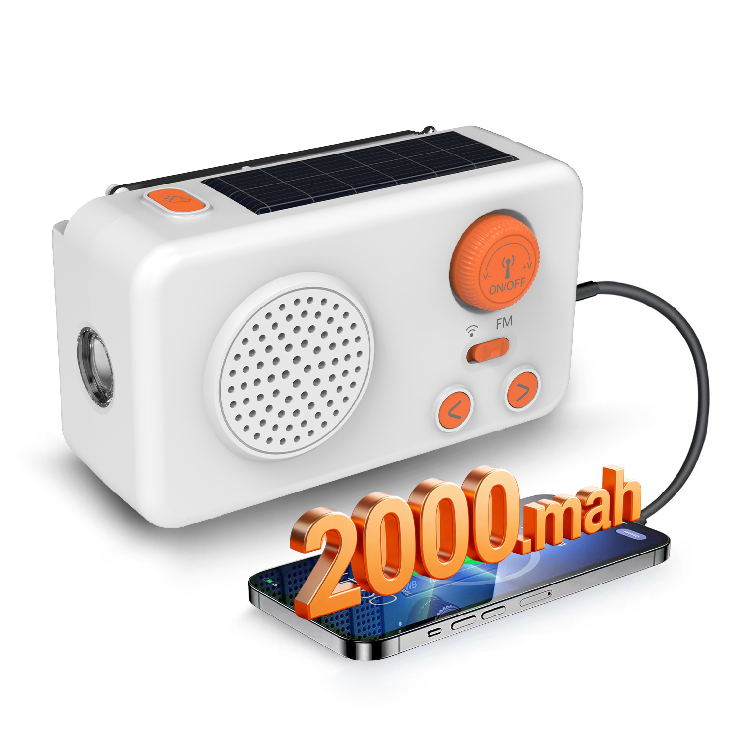 New Solar Emergency Integrated High-Endurance Power Bank, Hand-Crank Generator, Portable Disaster Preparedness Emergency Radio