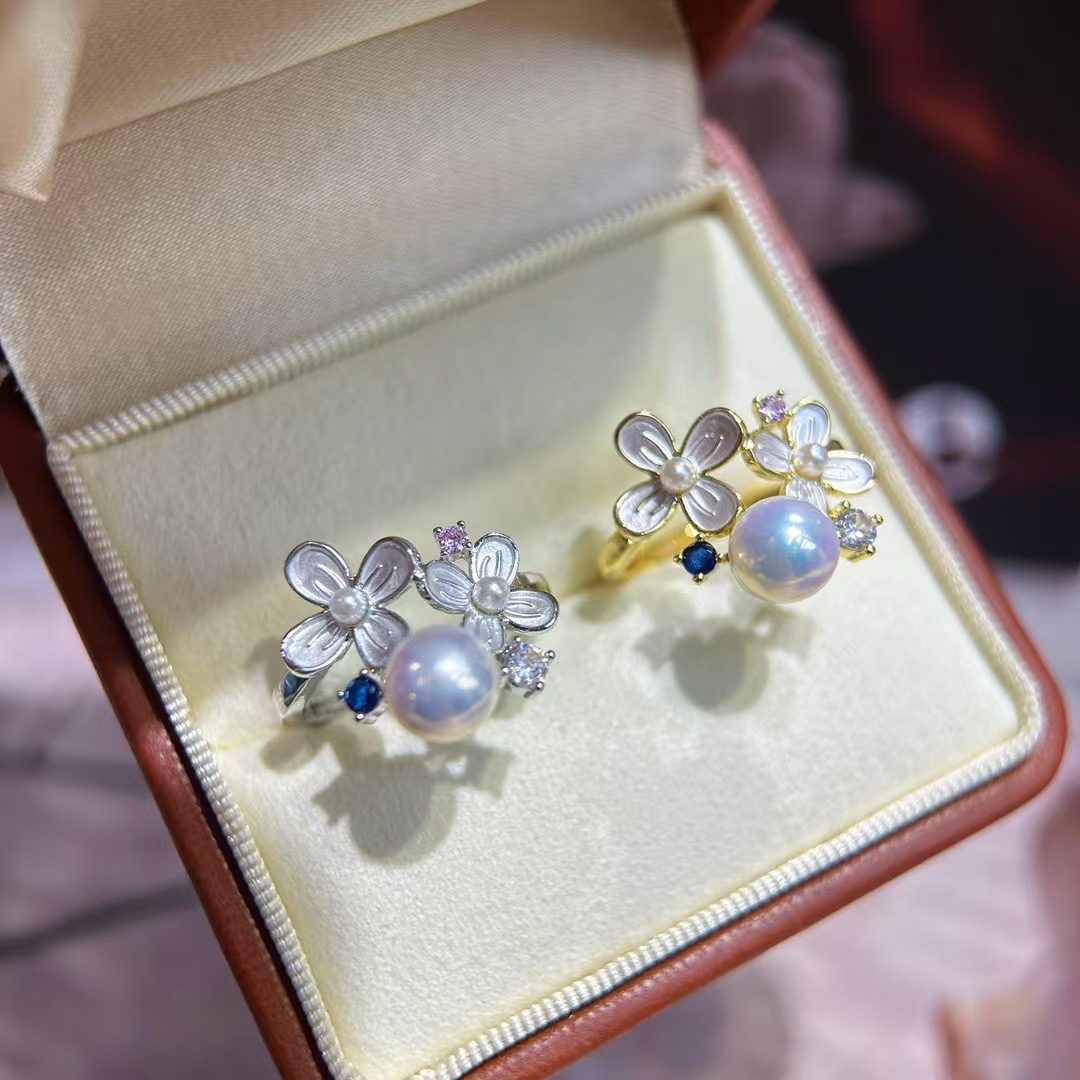 金色拖+白珍珠 · 双花2065