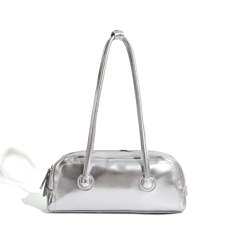 2025 Textured Large Capacity Single Shoulder Underarm Bag Baguette Small Square Bag