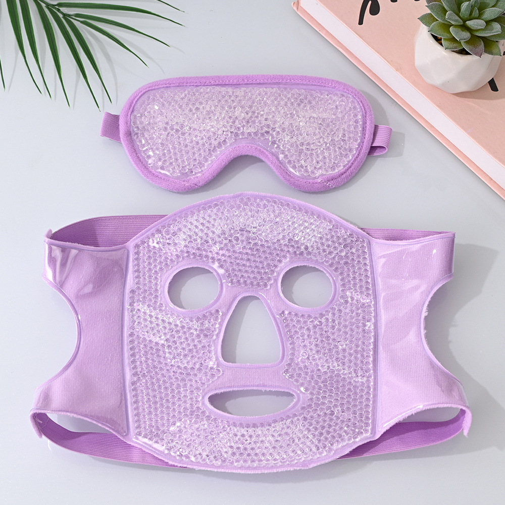Ice compress mask, ice compress eye mask, ice pack for face, postoperative recovery hot compress, full face cooling, ultra-soft face mask