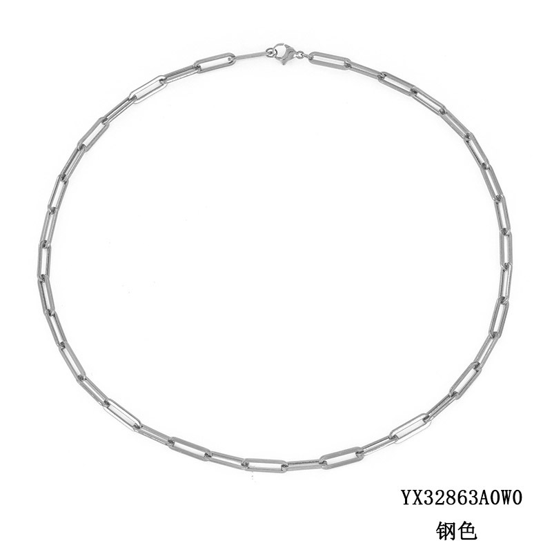 eManco Stainless Steel Necklace Simple Cross Chain Choker New Men Women Gold Plated Necklace Jewelry