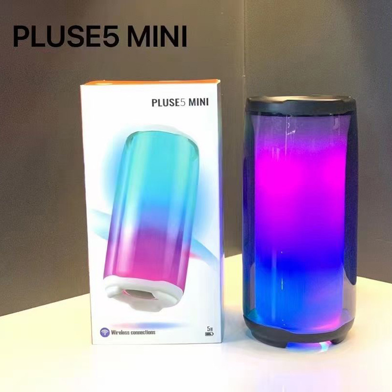 New Pulse PLUSE5 Mini Bluetooth Speaker Gift Colorful Light Desktop Card Slot Bass TWS Couplet
