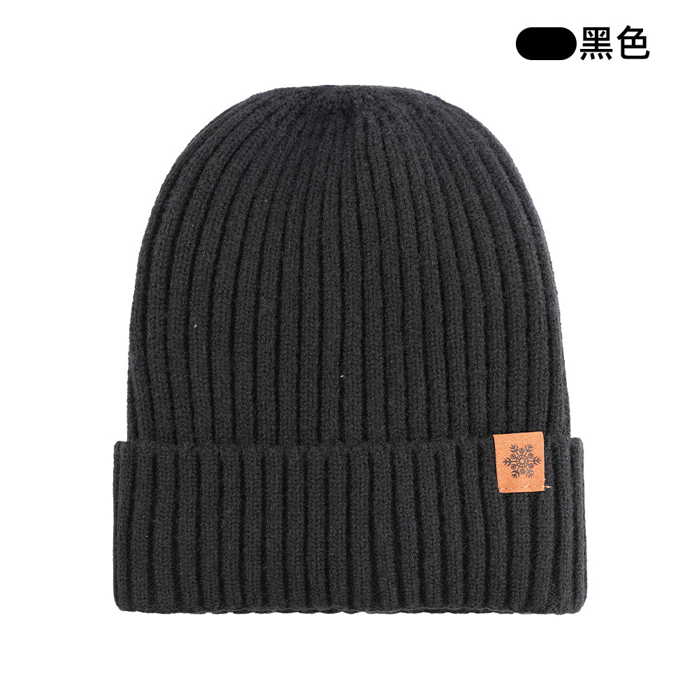 Winter Knitted Hat Scarf Gloves Three-Piece Set Fleece-Lined Thick Warm Outdoor Cycling Knit Hat