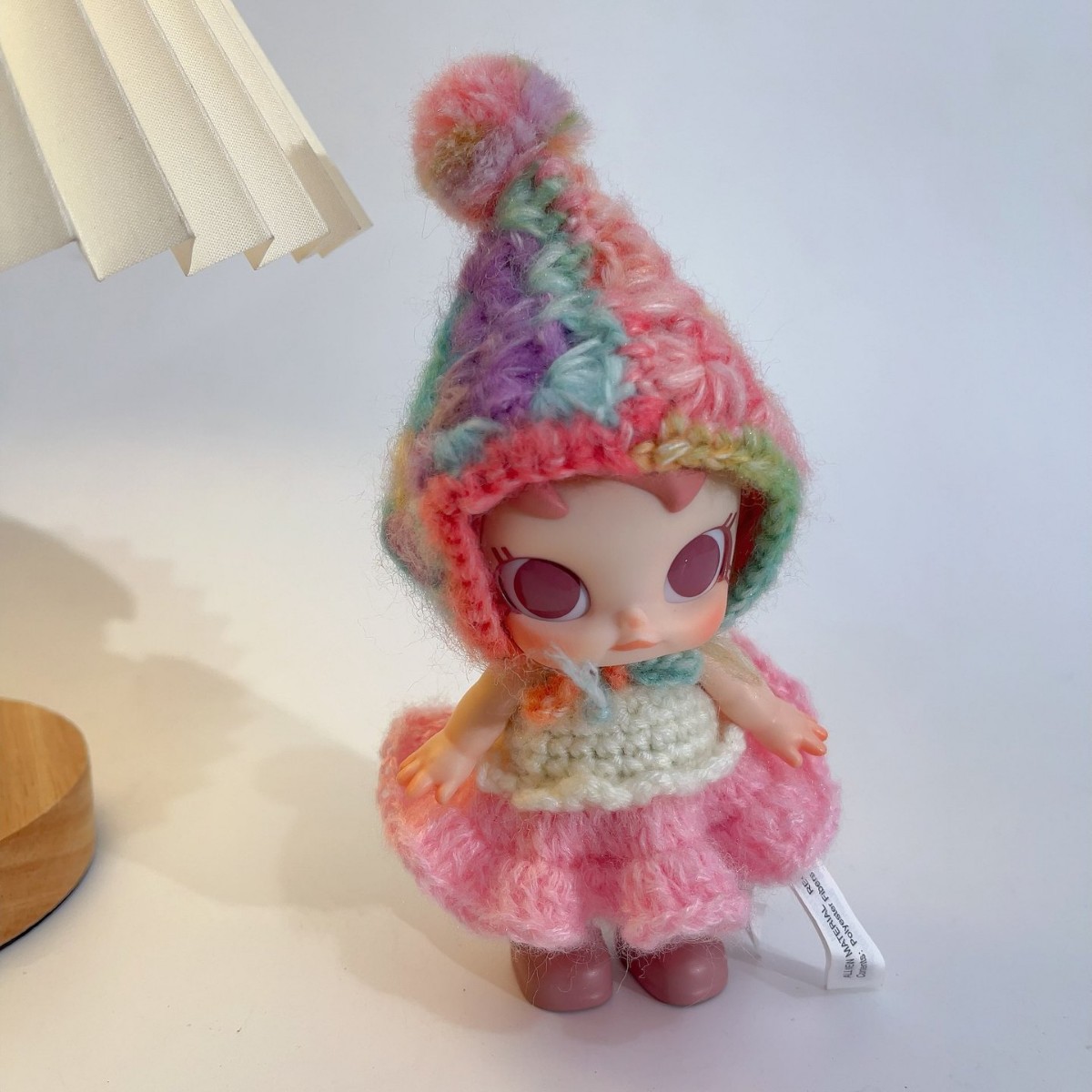 babymolly Active Winter Guide Doll Clothes Handmade Crochet Skirt Hairpin Set Clothes Handmade Doll Clothes bjd