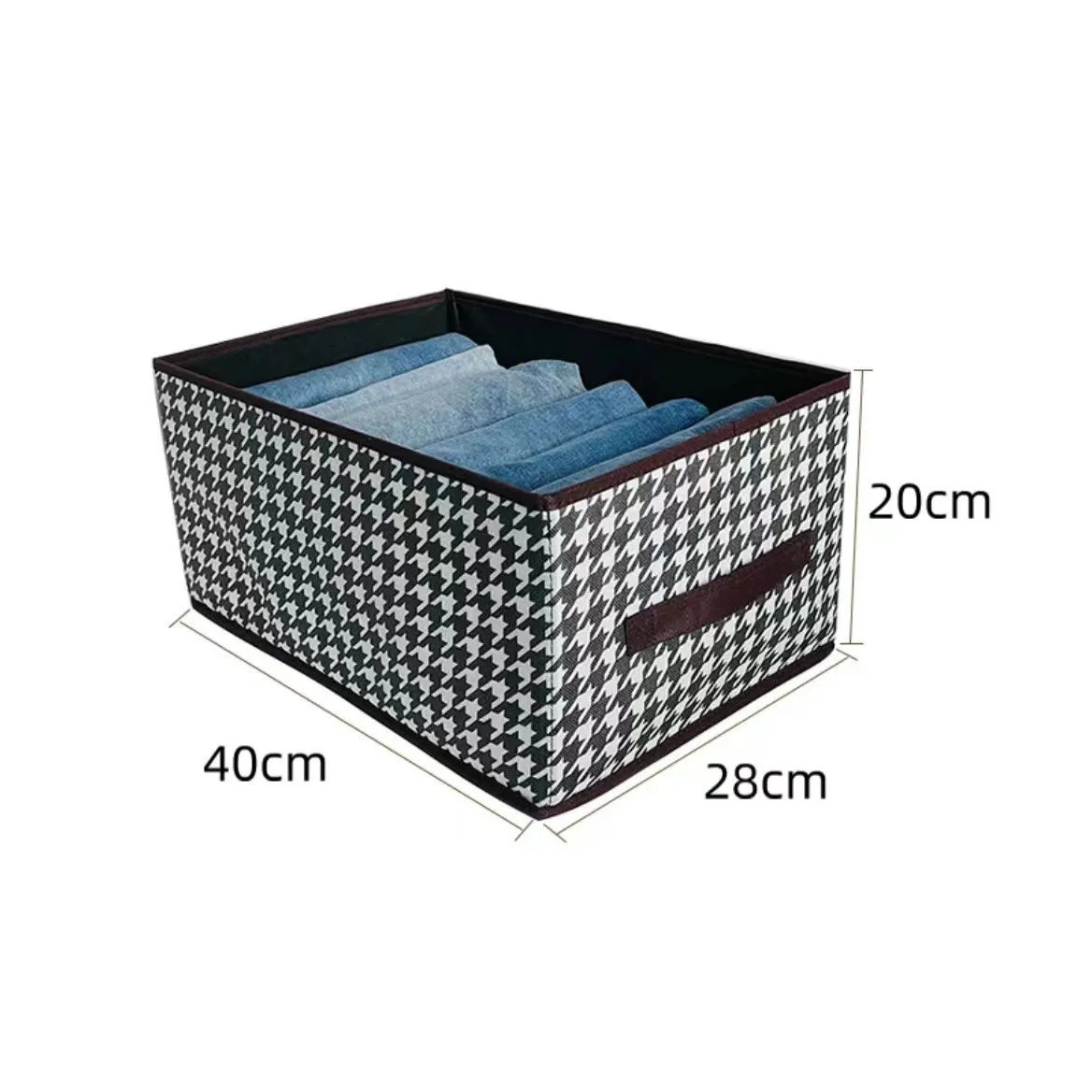 PP board houndstooth clothes storage box, large capacity wardrobe clothing storage box, home fabric foldable storage basket