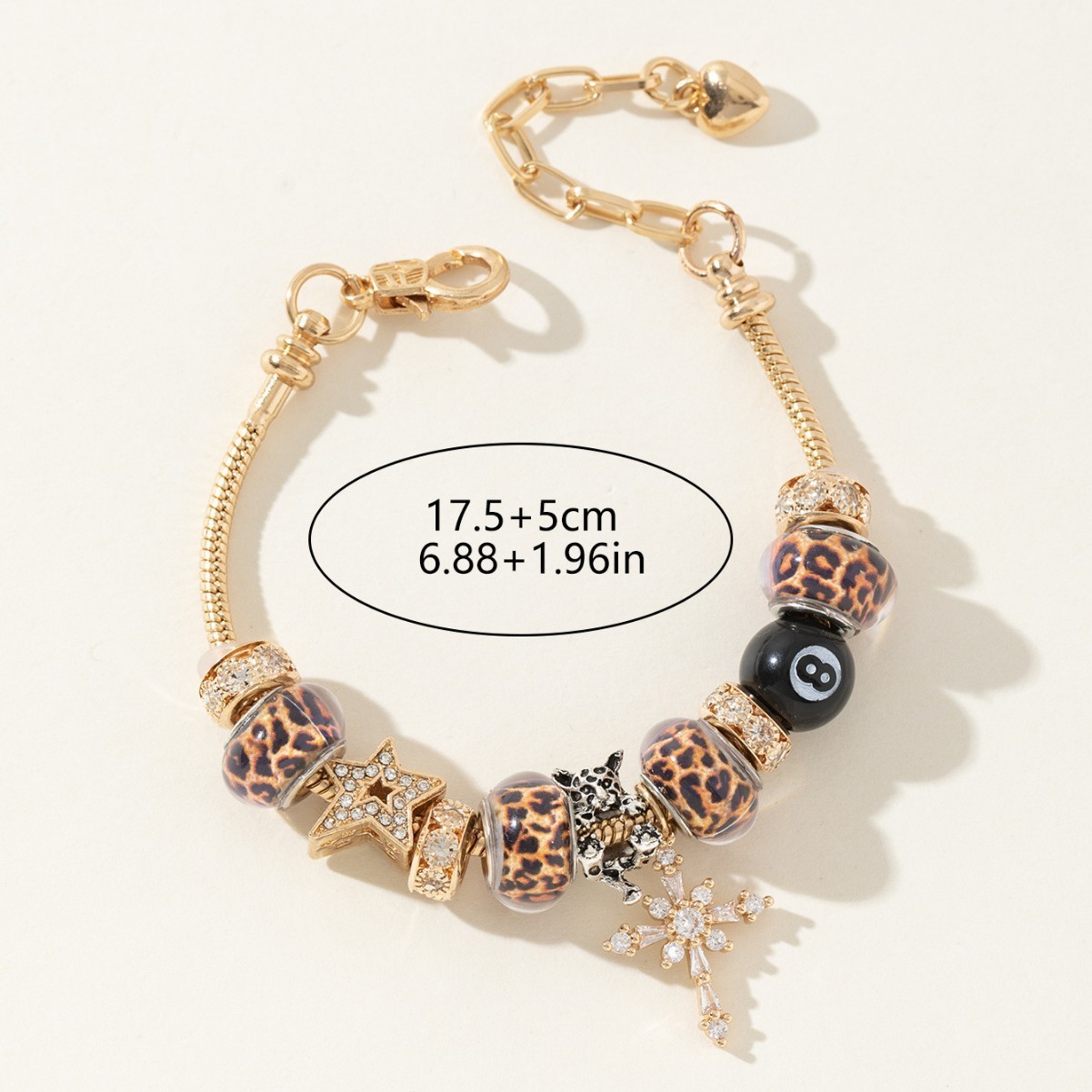Leopard star charm bracelet for women beaded jewelry accessories