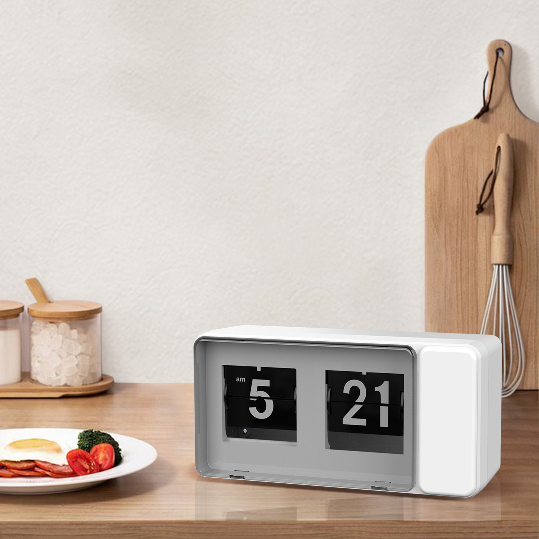 Flip Digital Alarm Clock Simple Desk Clock Automatic Flip Clock Silent Calendar Desk Clock