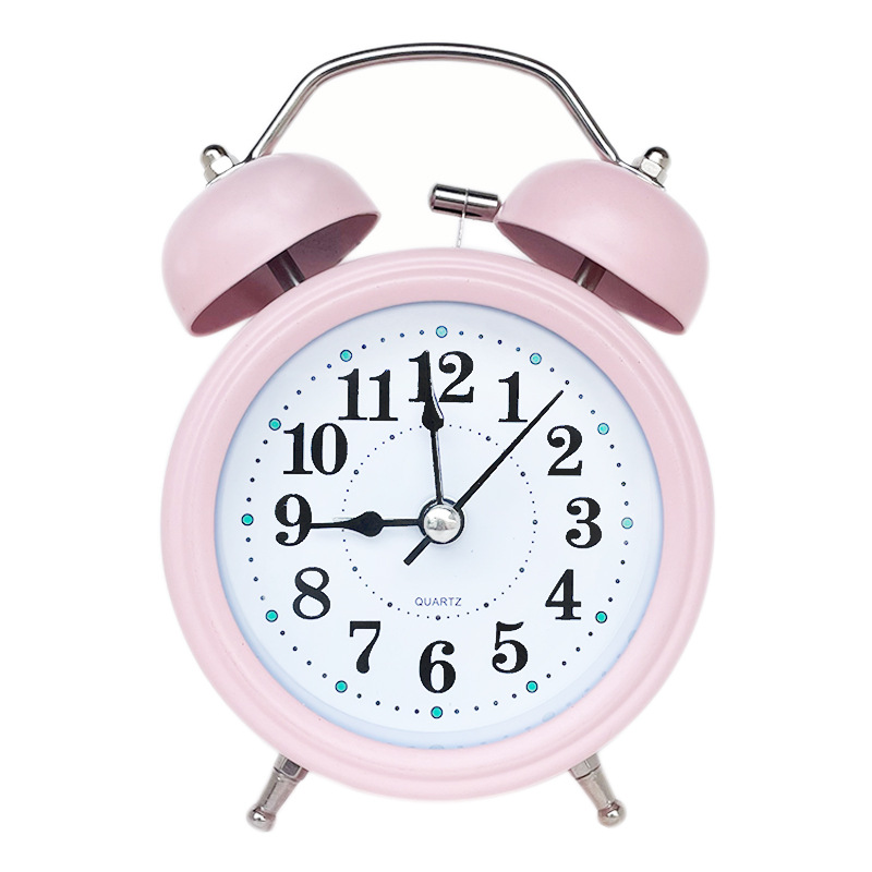 Promotional 3-Inch Metal Bell Alarm Clock Aishida High-Quality Silent Movement Loud Bell Dual-Ear Bell Clock