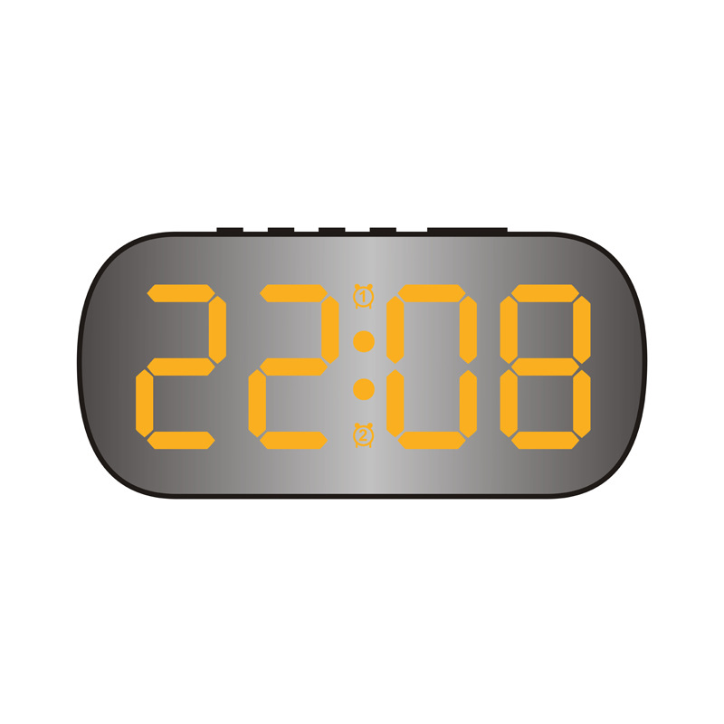 Simple LED Digital Electronic Clock Digital Desktop Small Alarm Clock Student Children Mirror Alarm Clock 6637
