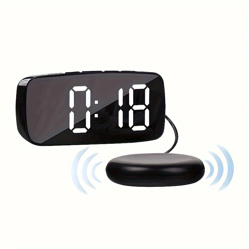 Silent Vibrating Clock for Deaf Alarm Clock LED Electronic Clock Snooze Large Digital Desktop Clock