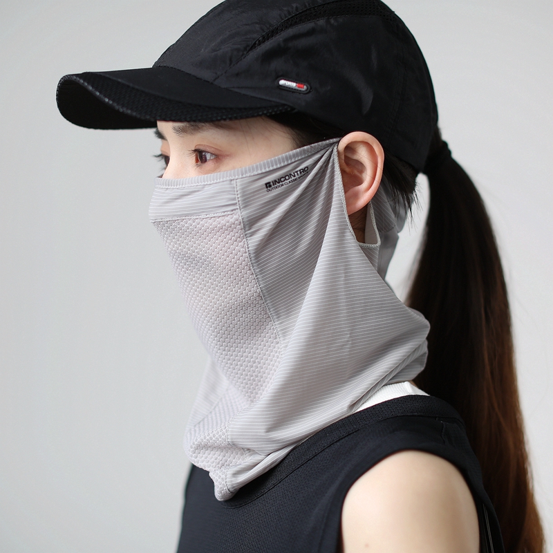 Men's and Women's Cycling Sun Protection Ice Silk Face Mask Neck Face Cover Summer UV Protection Sports Running Breathable Ultra Thin
