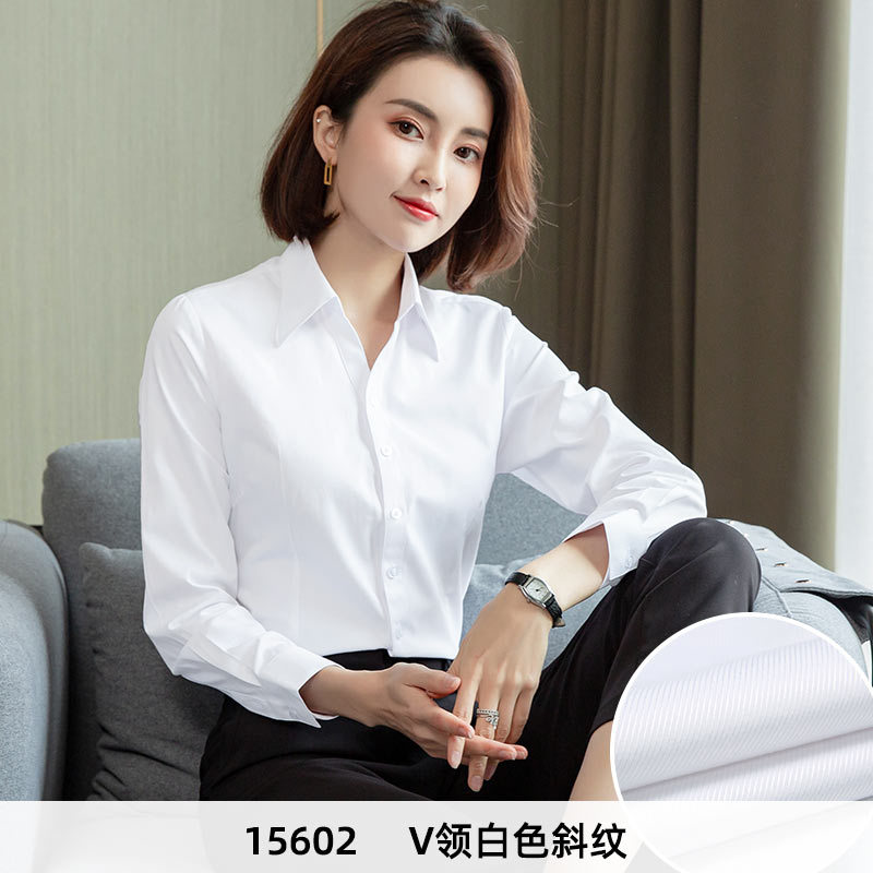 S 建议78-88斤 · 【长袖】V领白色斜纹