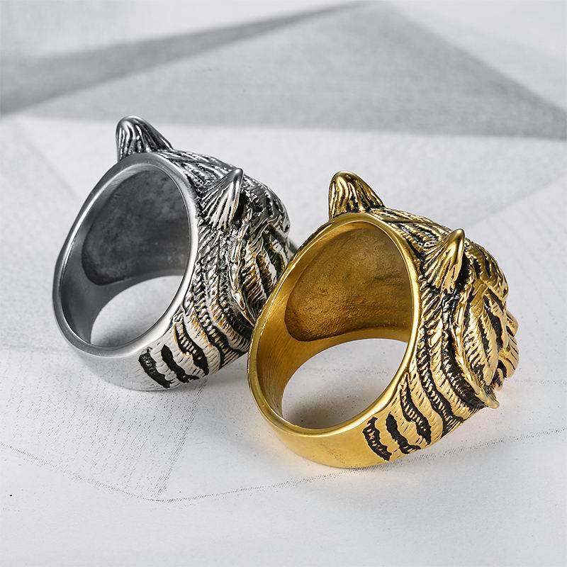 Accessory Tiger Head Ring Men's Stainless Steel Finger Ring Hand Jewelry