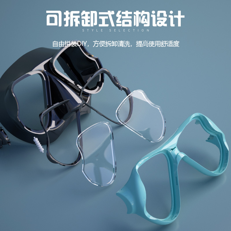New diving mask snorkel full dry anti-fog set snorkeling mask mouthpiece silicone diving mask