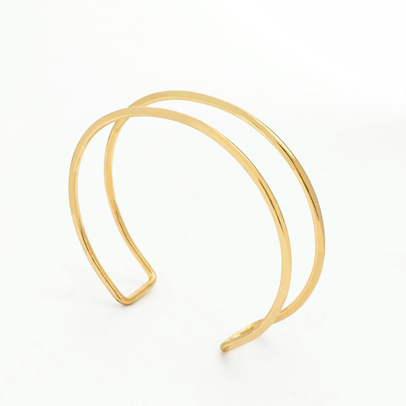 Hollow multi-layer cross exaggerated arm ring open adjustable bracelet