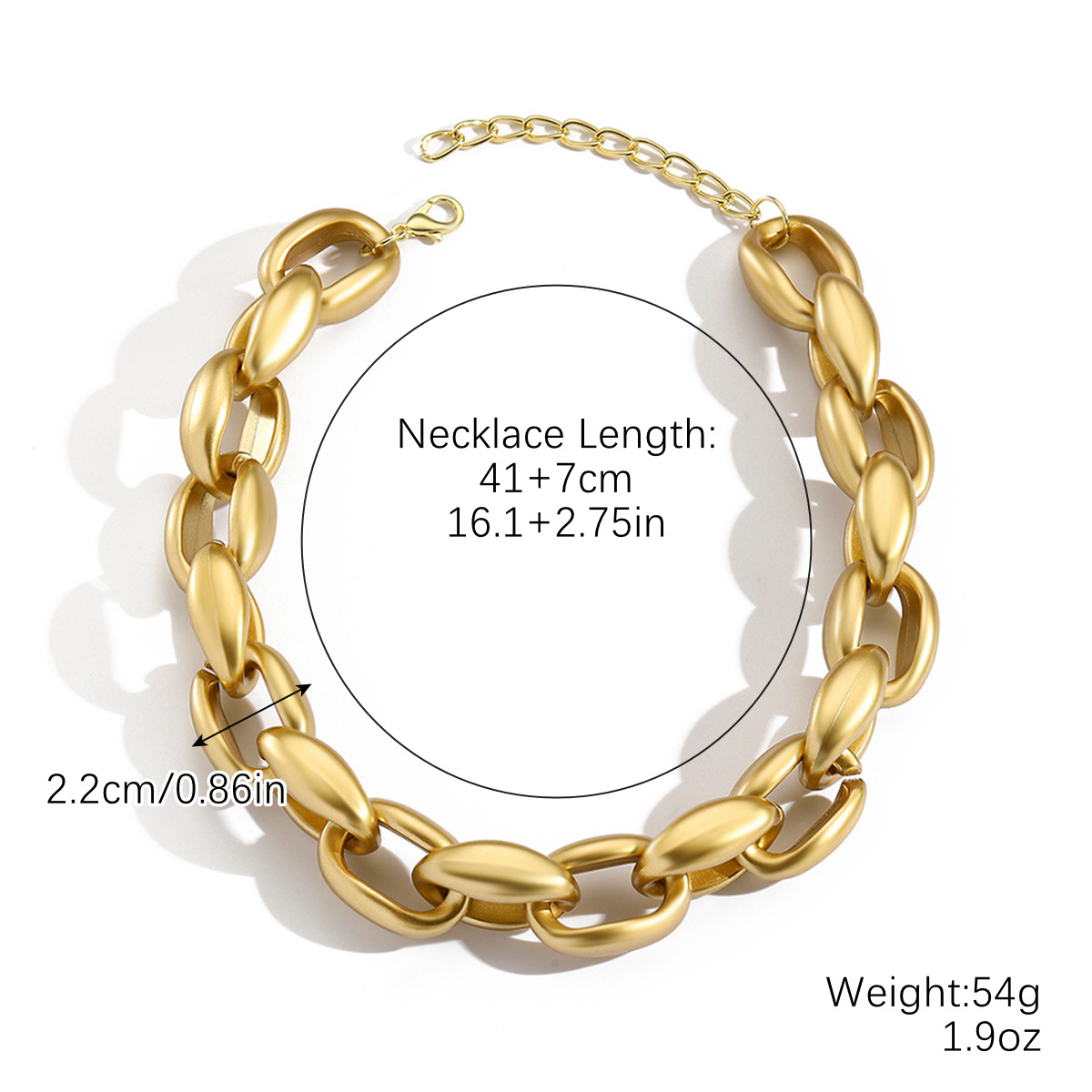 Acrylic pig nose thick chain punk style neck chain niche exaggerated hip-hop necklace