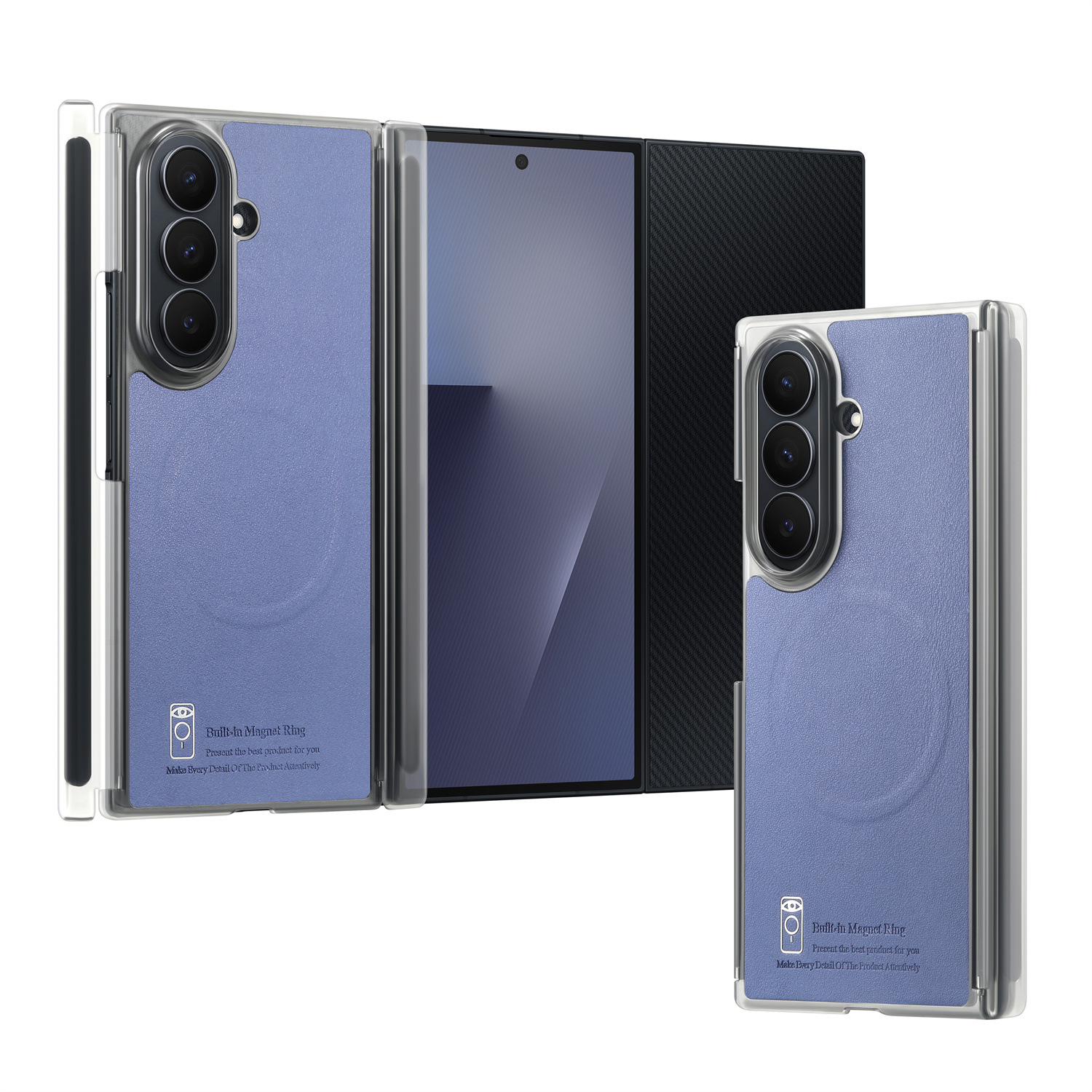 For Samsung Galaxy Z TriFold three-fold magnetic axis dual hinge ZFold8 leather protective case