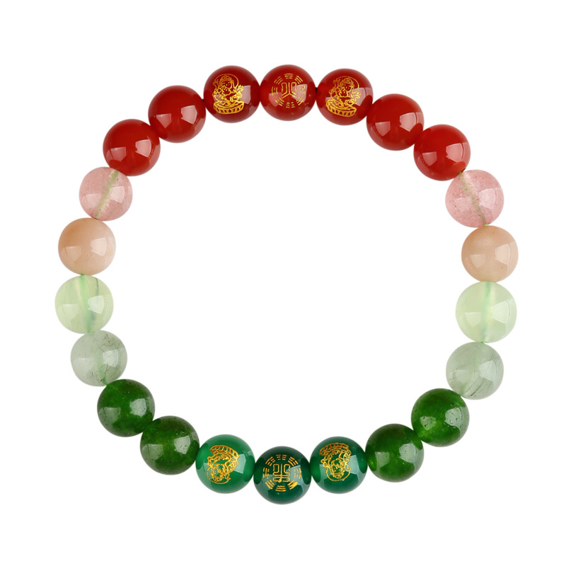 Five Elements Complementary Five Road God of Wealth Natural Multi-treasure Crystal Bracelet Original Design Niche Bracelet