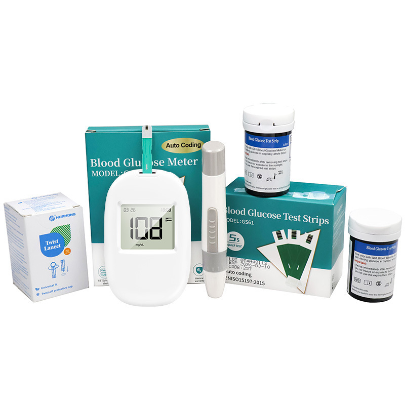 Glucose Meter Blood Glucose Meter Full English Export Home Test Strips Blood Glucose Test Kit Complete Set