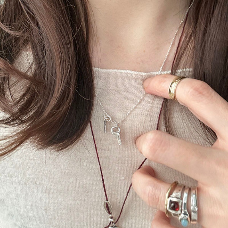 S925 sterling silver simple necklace collarbone chain