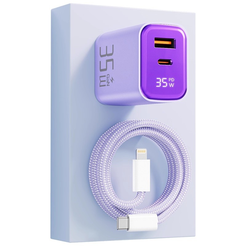 Dual Port 35W Fast Charger for Apple iPhone 17 Pro Max Charger 16-6 Data Cable Set
