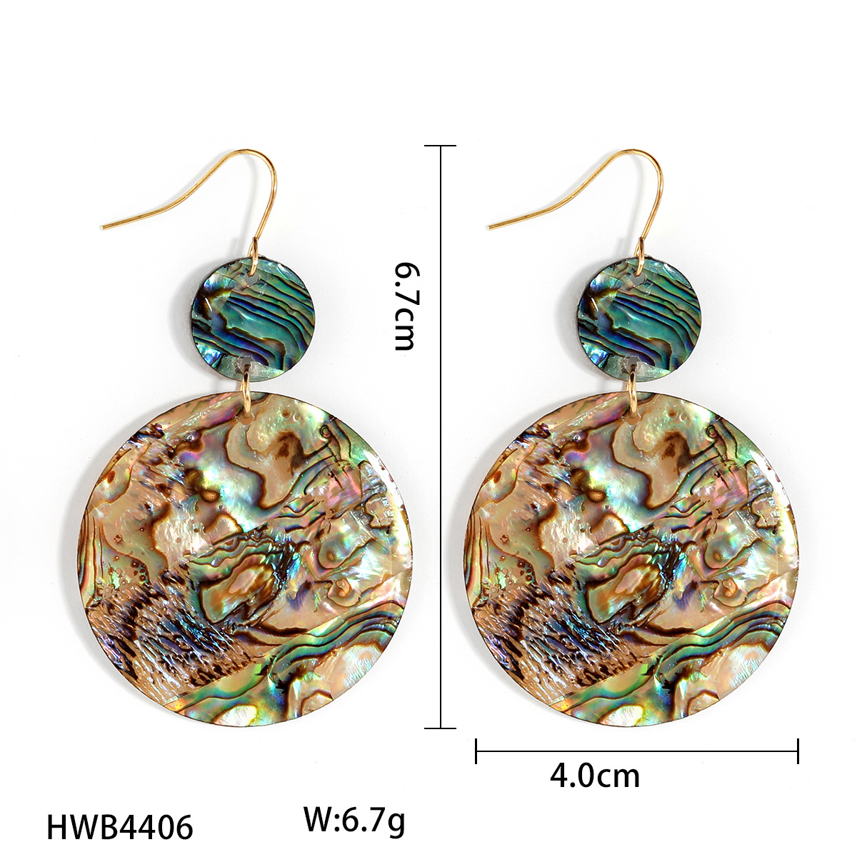 Colorful Abalone Shell Drop Earrings Natural Shell Earrings Island Style Earrings