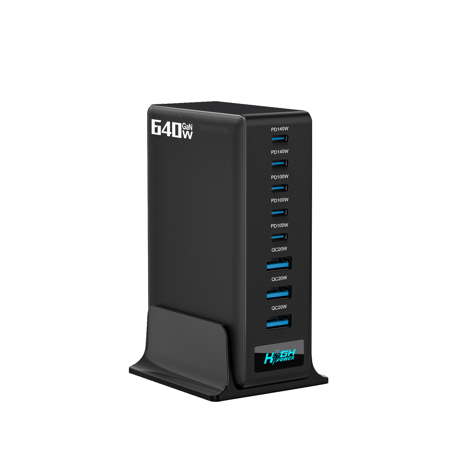 640W GaN charger multi-port desktop charging station fast charging head single port PD140W notebook phone tablet