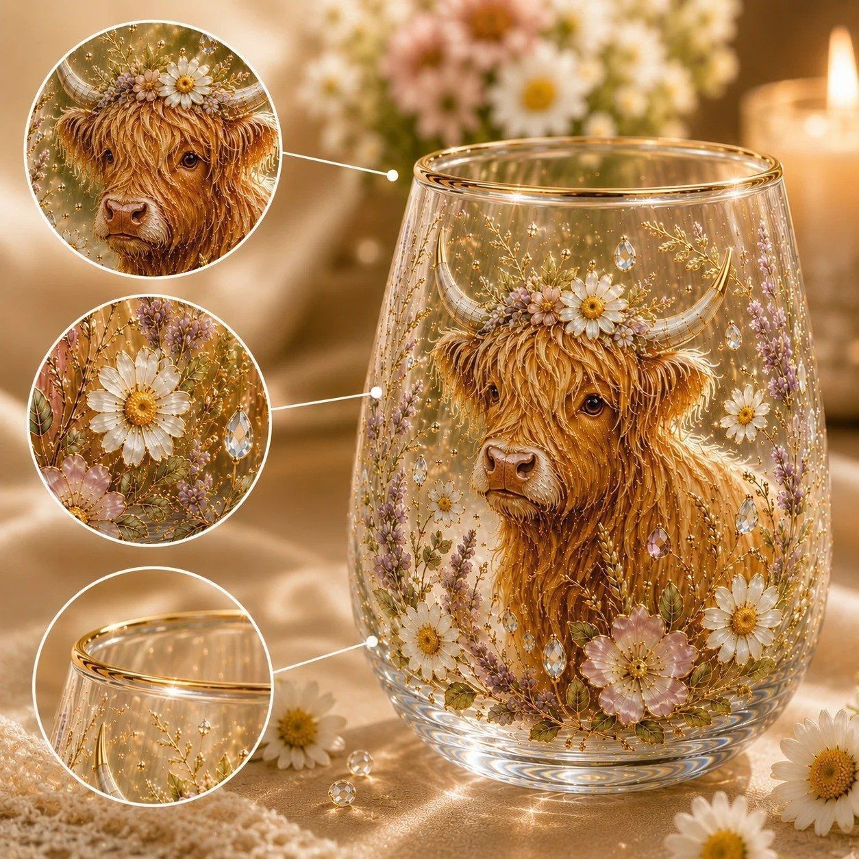Independent site whiskey cup new glass cup bouquet shape glass craft whiskey cup