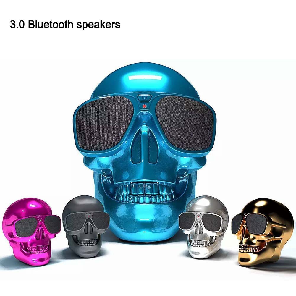 Large skull Bluetooth mini speaker wireless card bass multi-functional home desktop portable