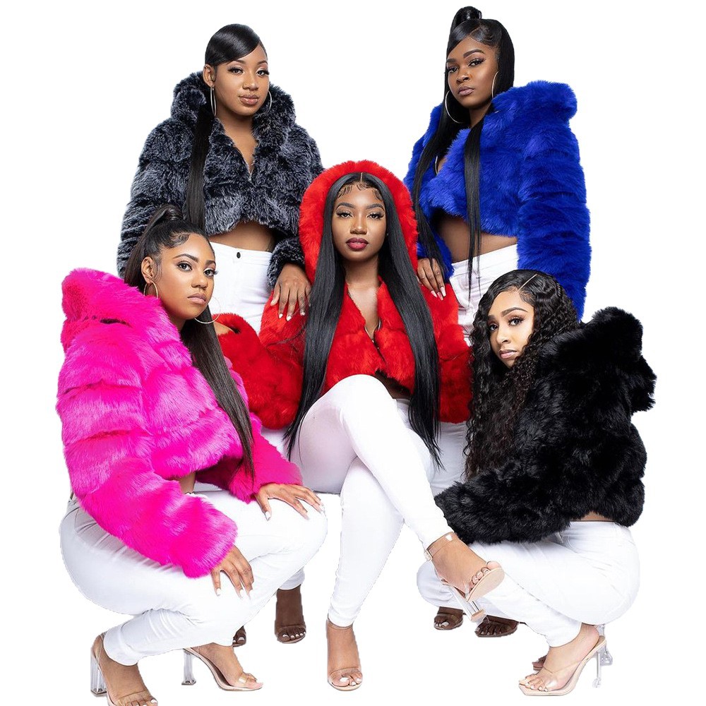 New faux fur coat jacket faux fur Haining faux fur
