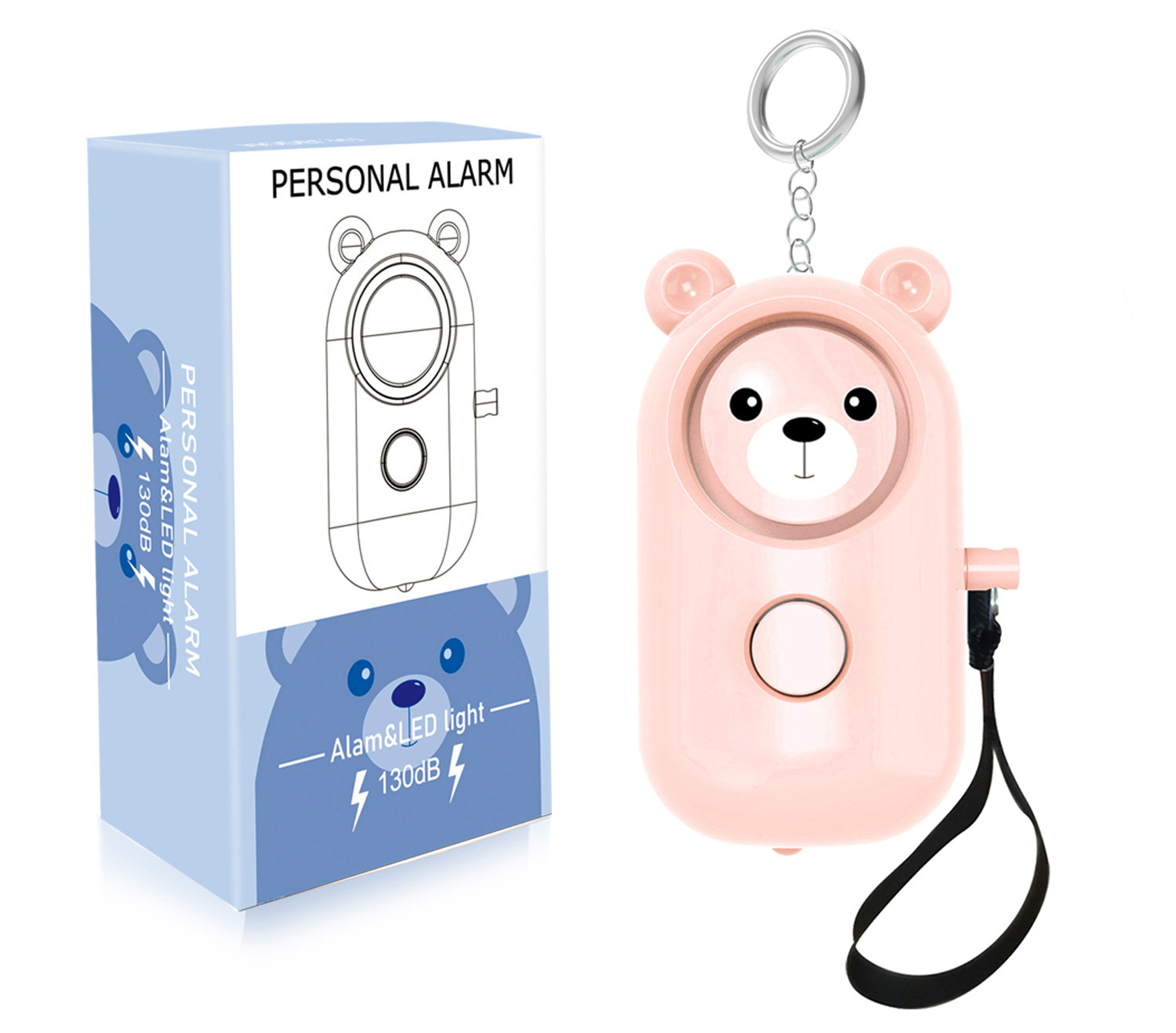 Personal Alarm for Women Anti-wolf Outdoor Children Students Portable Keychain Self-defense