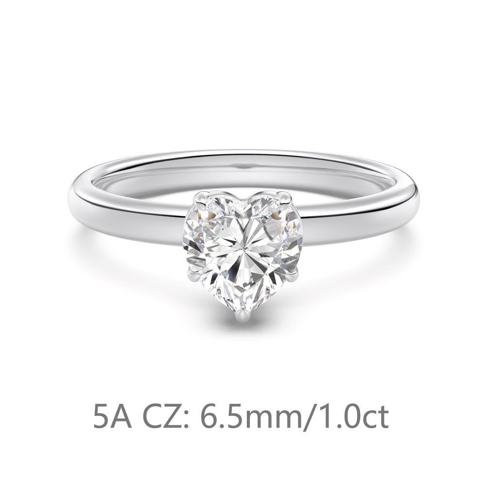 S925 sterling silver ring for women, love main stone carat wedding ring women's hand accessories