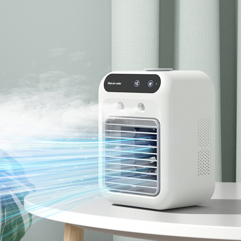 Mini Air Conditioner Fan Cooler Household Office Humidification Spray Desktop Small Fan Dormitory Dual-use Electric Fan