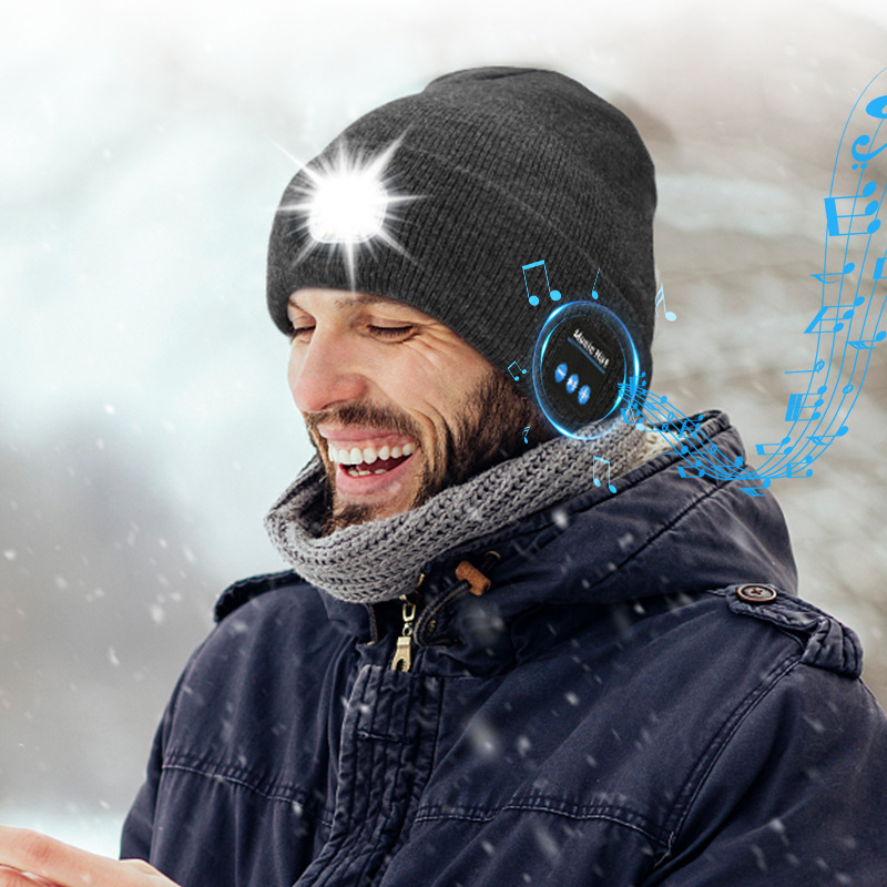 Rechargeable six-light light-up Bluetooth hat outdoor night running work holiday party LED light-up hat