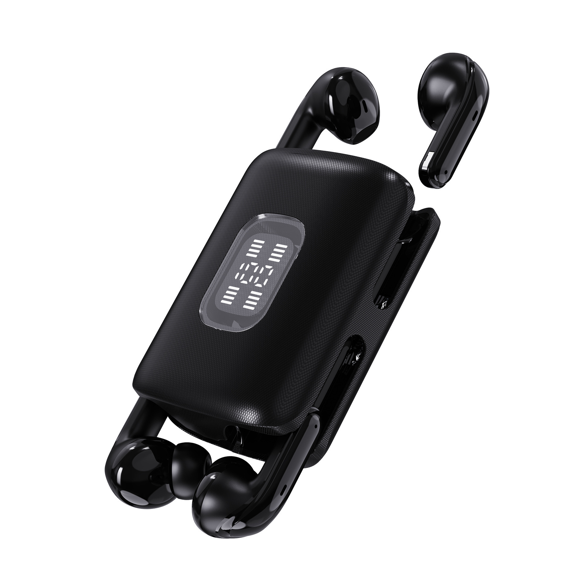 Private Mold J17 Open Ear TWS Earphones Digital Display Noise Cancelling Long Battery Life Low Latency Couple Bluetooth Earphones