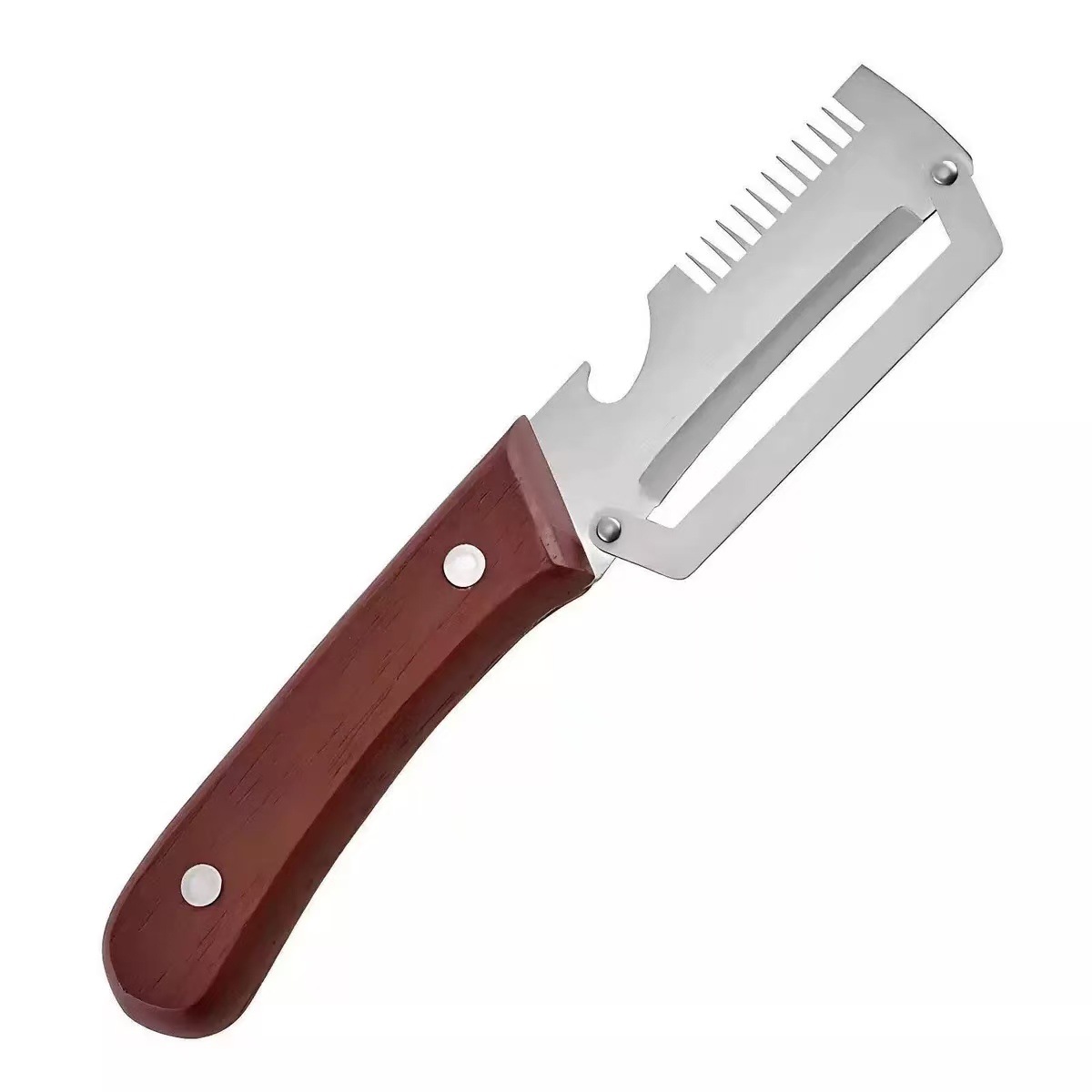 Multifunctional stainless steel peeler wooden handle kitchen household fruit peeler fruit scraper dedicated for sugarcane and pineapple