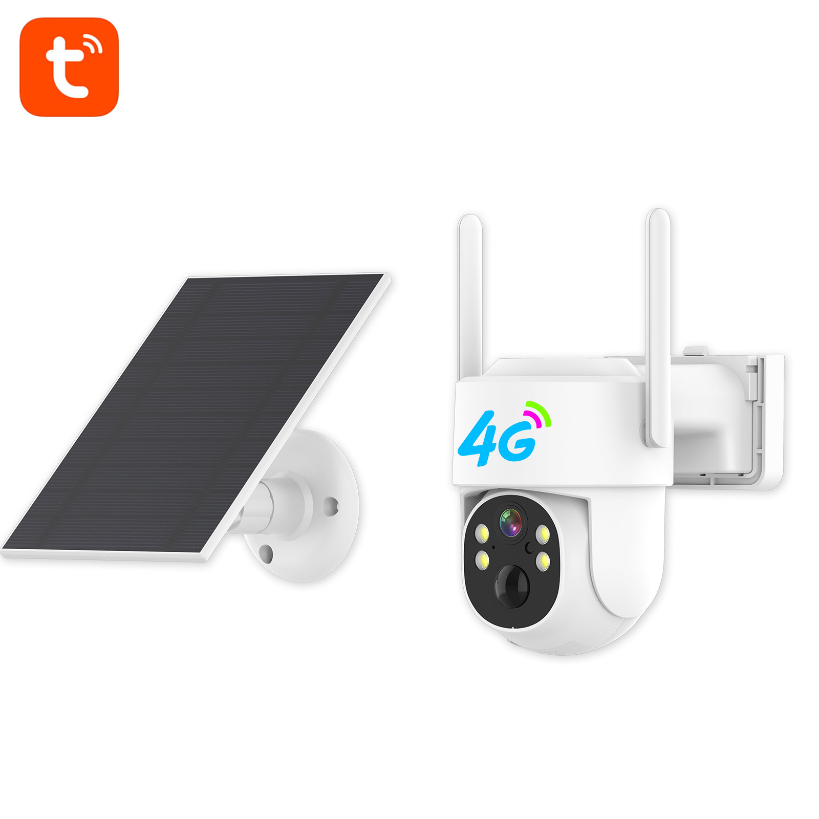 4G Solar Security Camera Low Power Consumption Long Battery Life HD Night Vision Pan-Tilt Waterproof Outdoor Tuya Surveillance Dome Camera