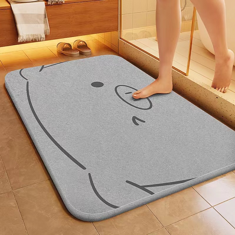 Soft diatom mud bathroom quick-drying floor mat, non-slip, fast-drying toilet door mat, home carpet