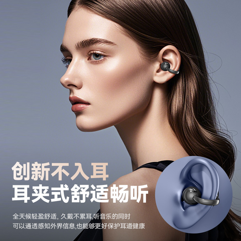 2025 New Bluetooth Earphone Wireless with Screen Sports Clip-on M100 Bone Conduction Noise Cancelling Earphone Long Battery Life